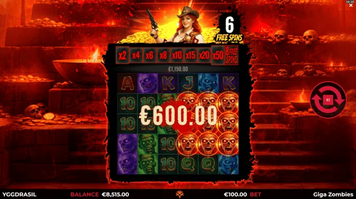 Giga Zombies – výhra během Free Spins