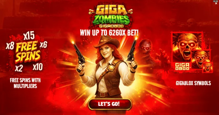 Giga Zombies – hlavní nabídka s výběrem sázky